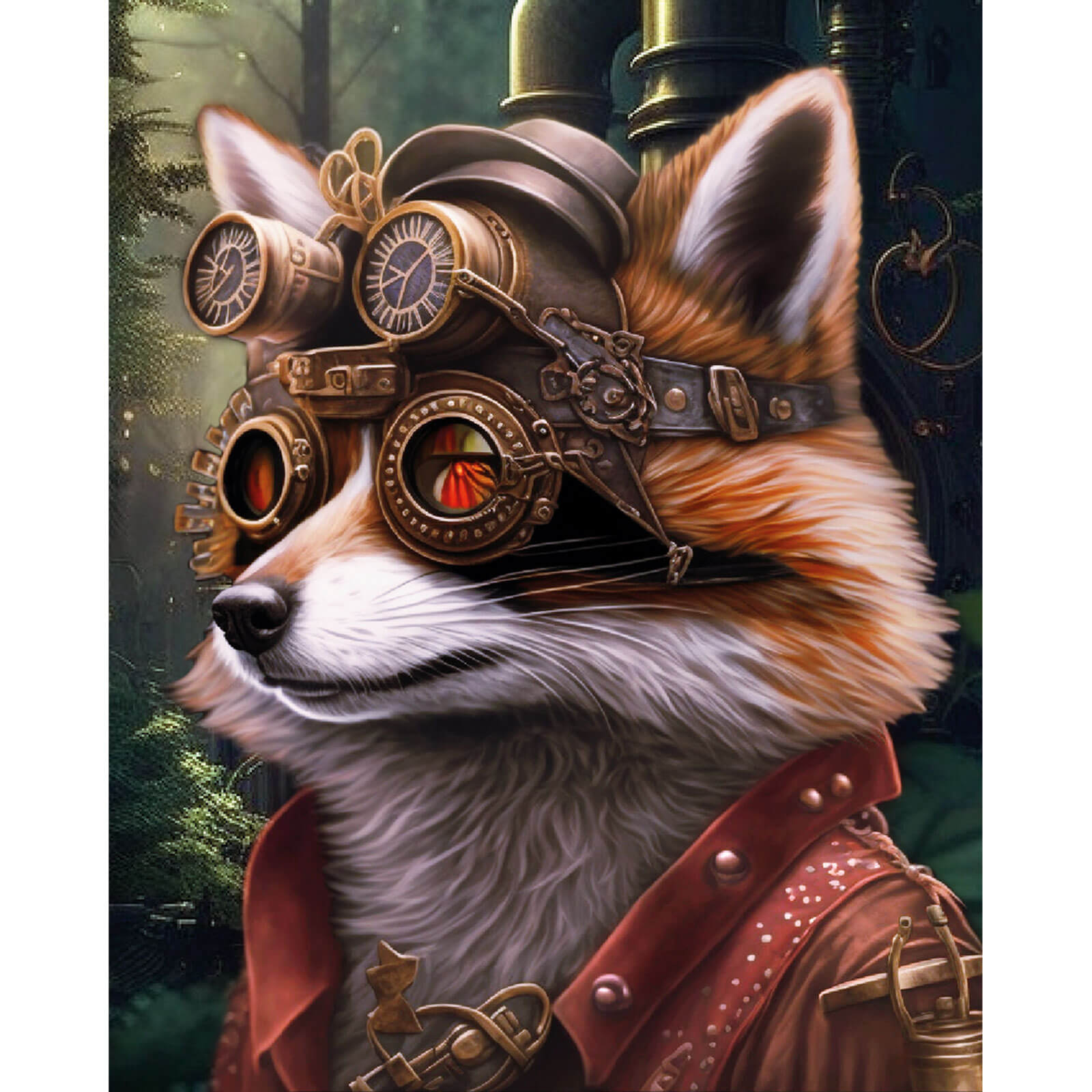 5D Diamond Painting 40x50 cm | Steampunk racoon (LG330e) – Diamond painting | Varvikas.Shop