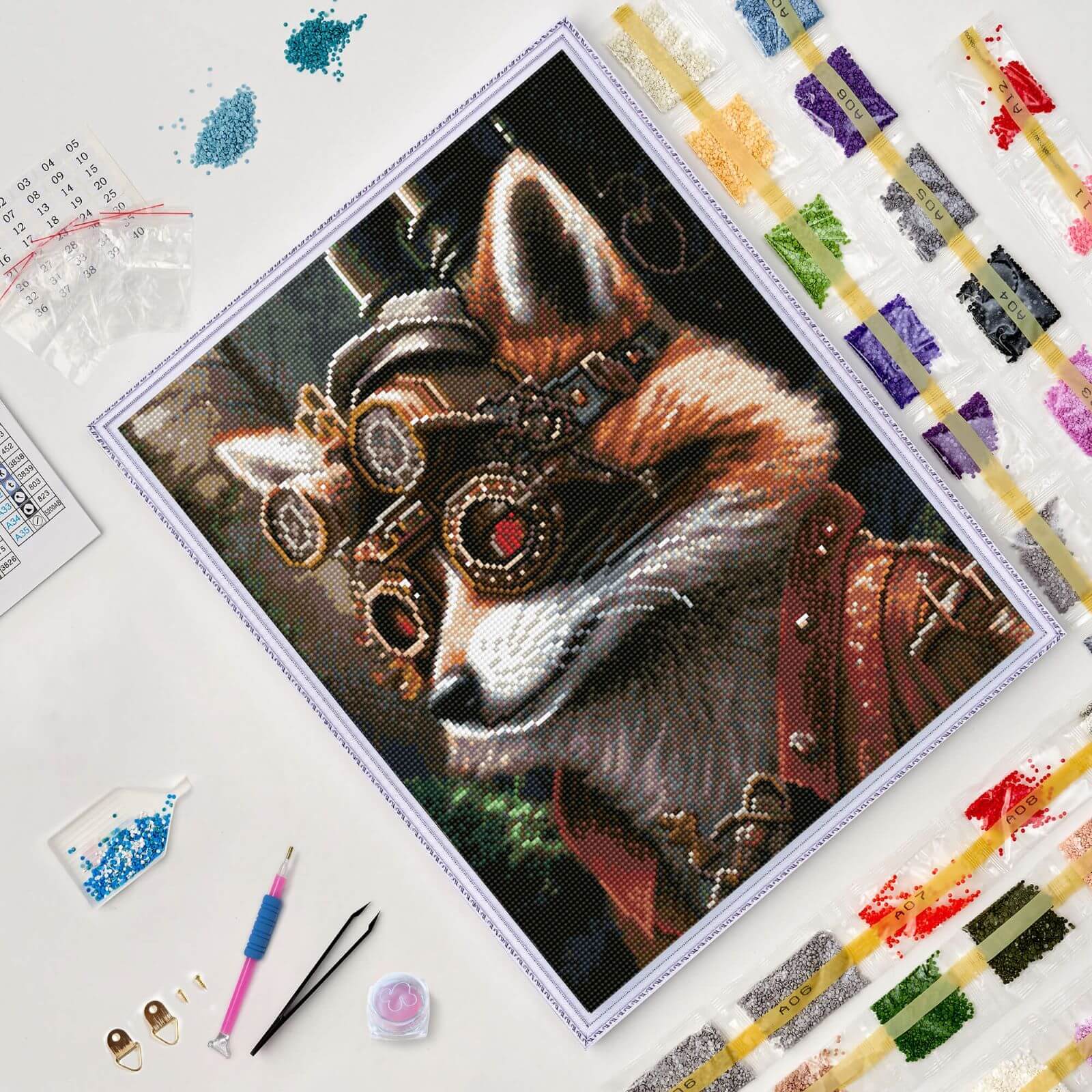 5D Diamond Painting 40x50 cm | Steampunk racoon (LG330e) – Diamond painting | Varvikas.Shop