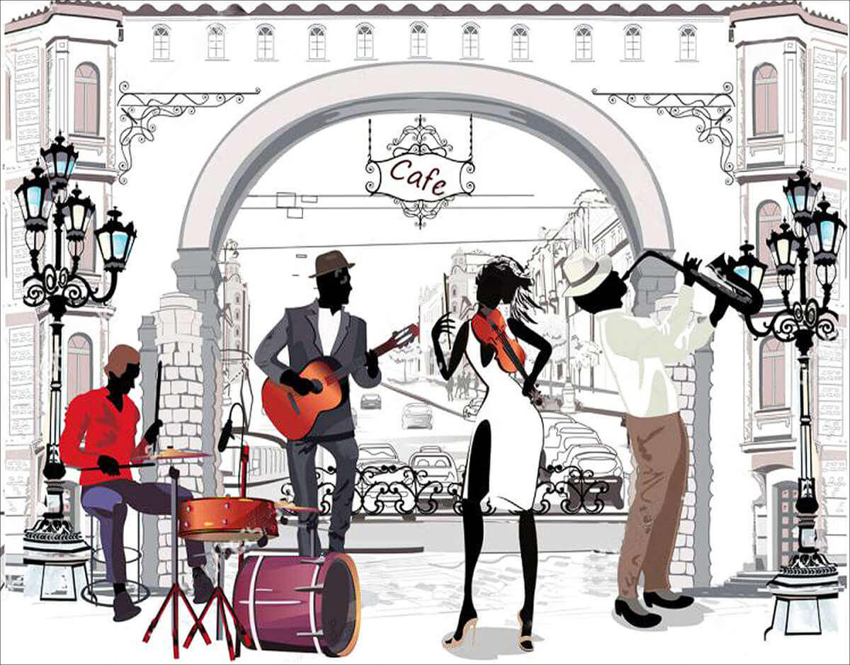 5D Diamond Painting 40x50 cm | Street Musicians (LG215e) – Diamond painting | Varvikas.Shop