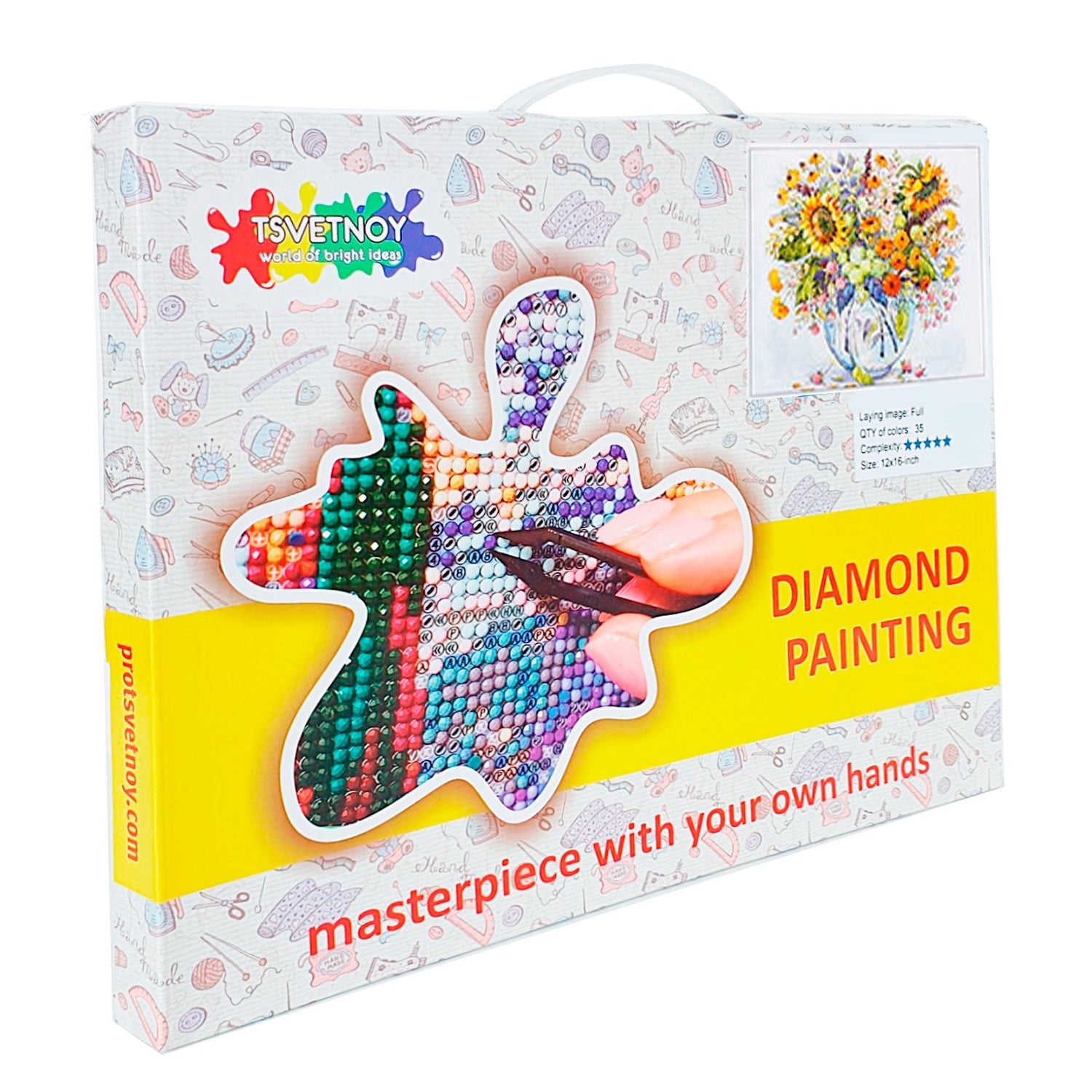 5D Diamond Painting 40x50 cm | Sunflowers in a Vase (LG027e) – Diamond painting | Varvikas.Shop