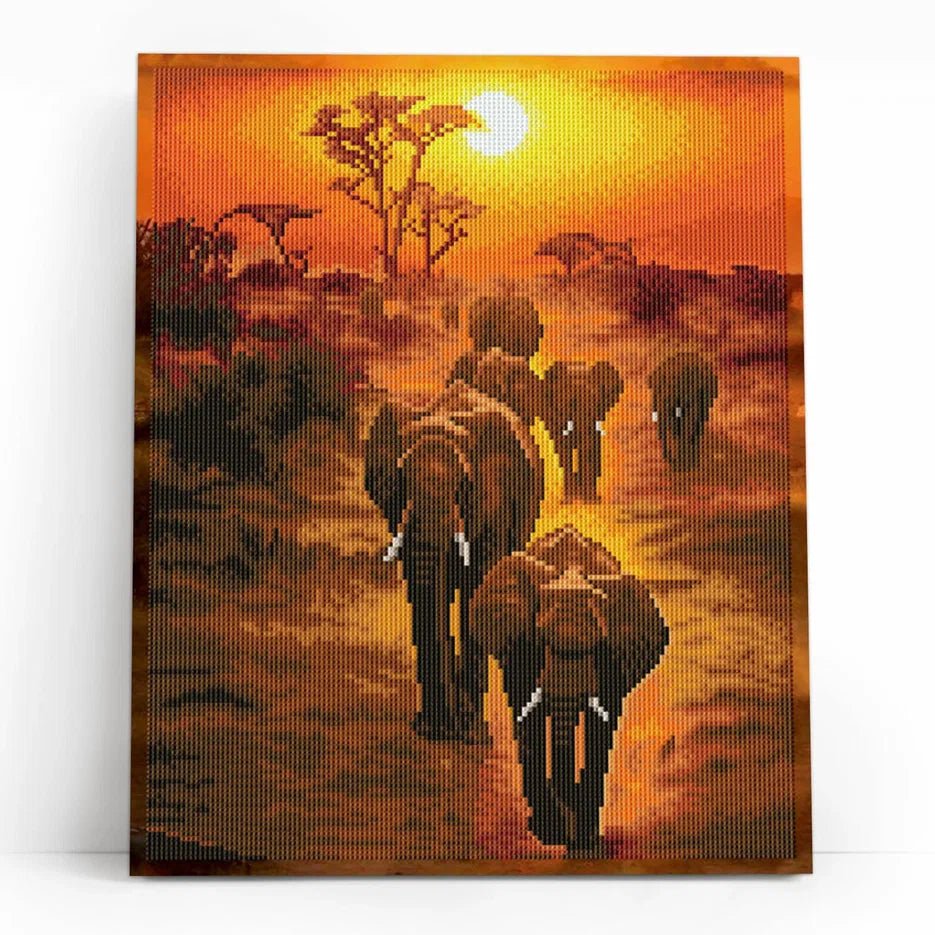 5D Diamond Painting 40x50 cm | Sunset Safari (LG384e) – Diamond painting | Varvikas.Shop