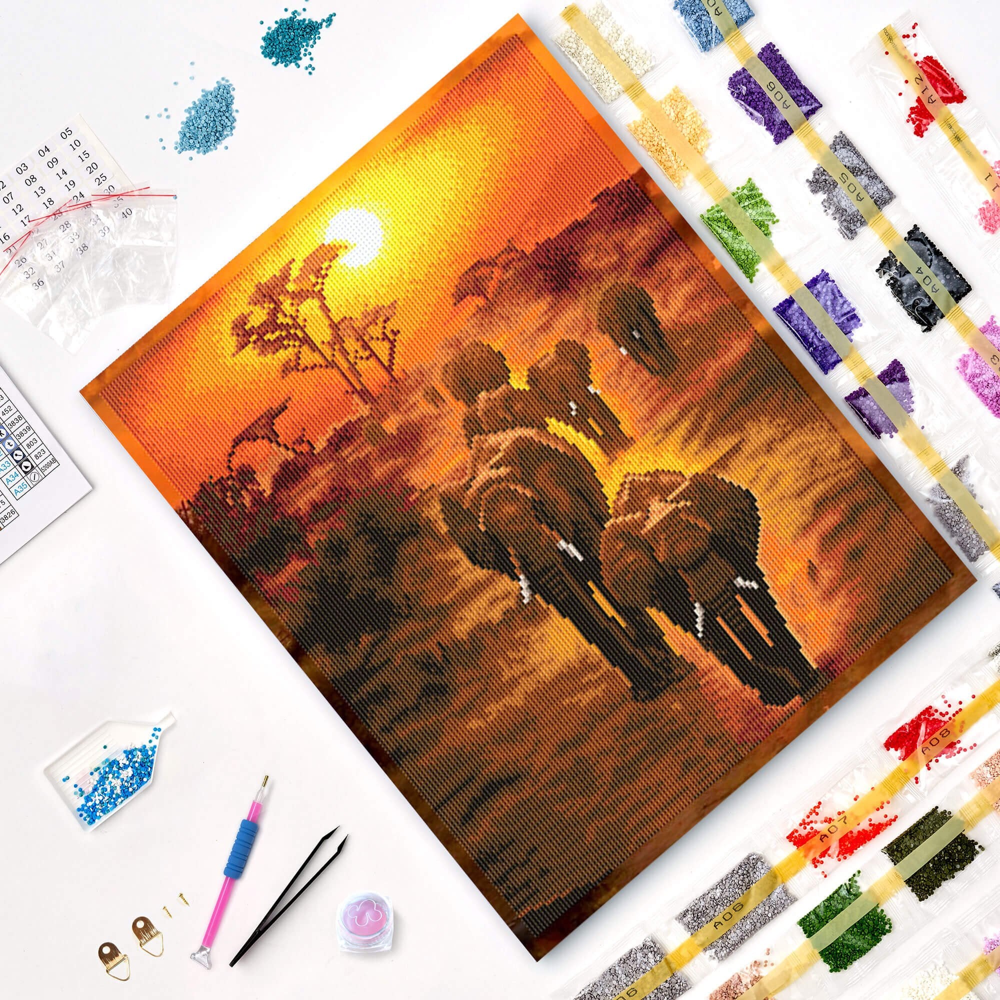 5D Diamond Painting 40x50 cm | Sunset Safari (LG384e) – Diamond painting | Varvikas.Shop