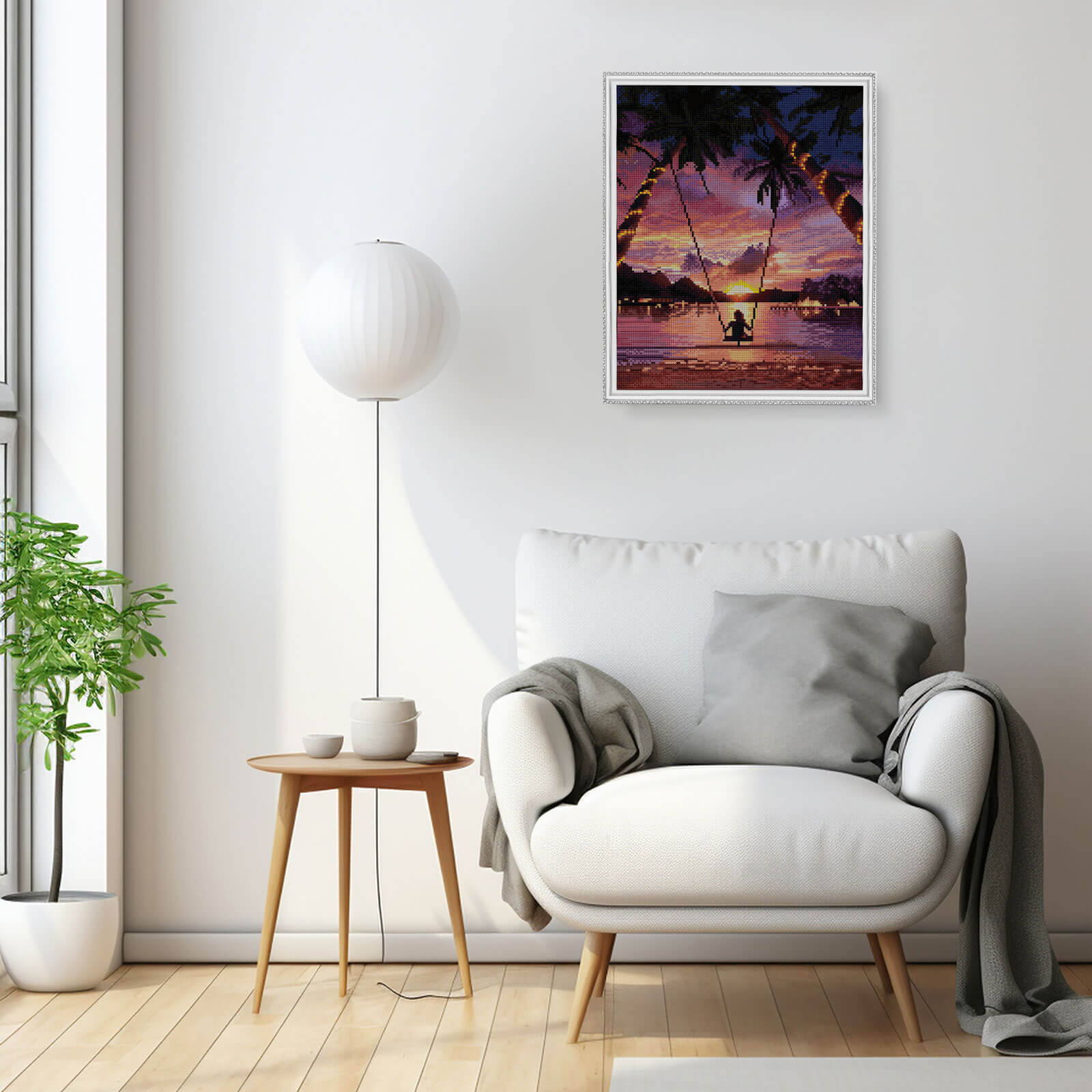 5D Diamond Painting 40x50 cm | Swing in sunset (LG343e) – Diamond painting | Varvikas.Shop