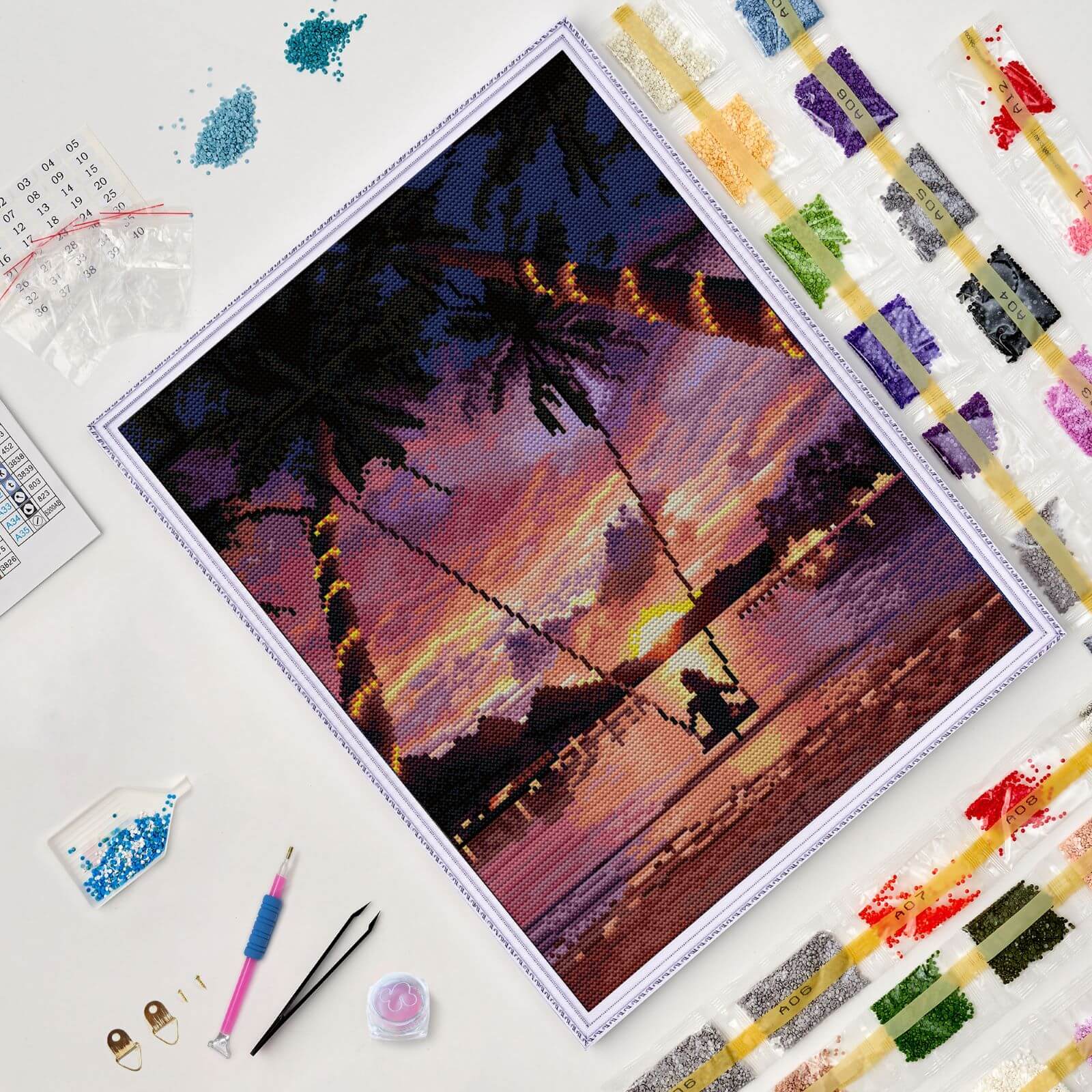 5D Diamond Painting 40x50 cm | Swing in sunset (LG343e) – Diamond painting | Varvikas.Shop