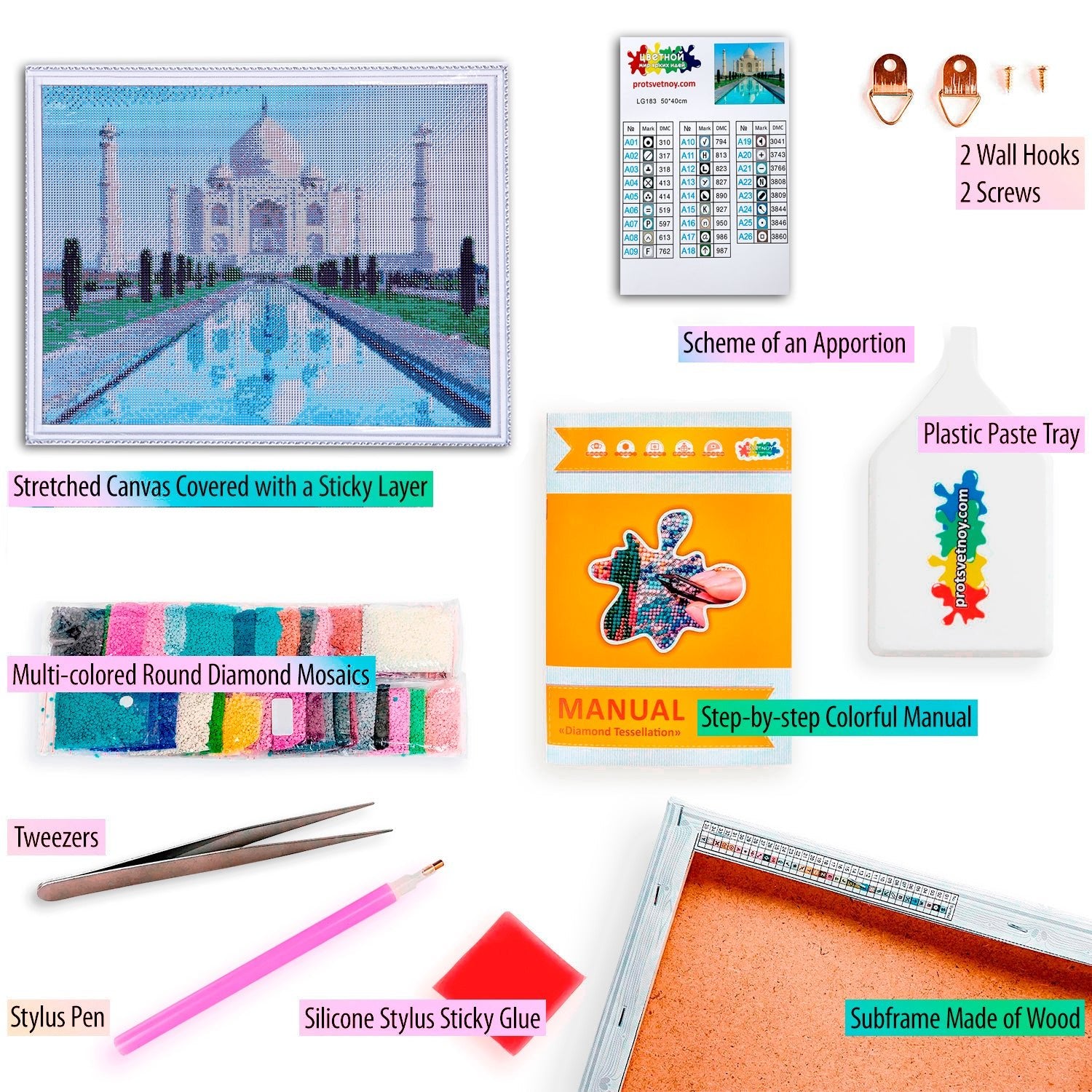 5D Diamond Painting 40x50 cm | Taj Mahal (LG183e) – Diamond painting | Varvikas.Shop