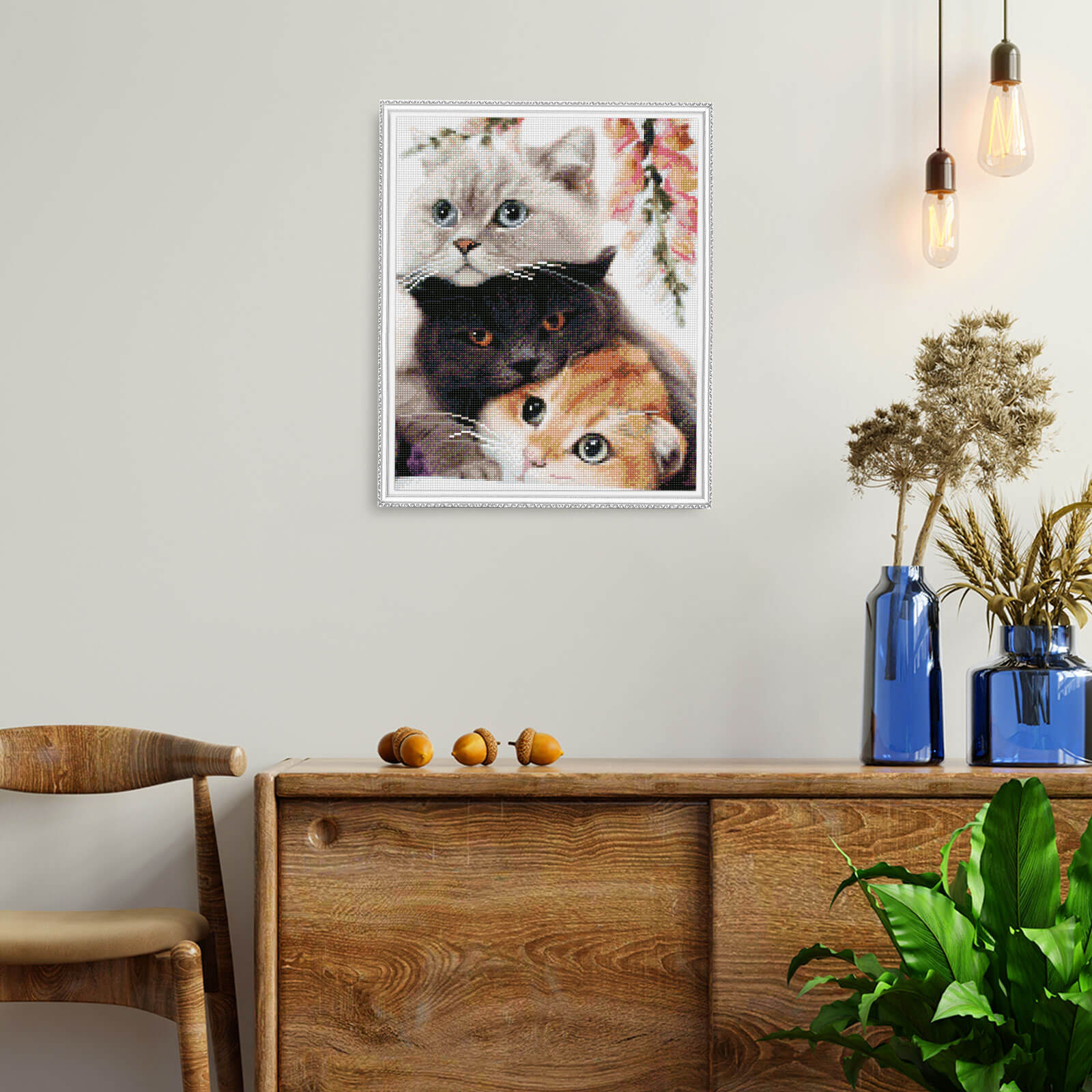 5D Diamond Painting 40x50 cm | Three Kittens (LG299e) – Diamond painting | Varvikas.Shop