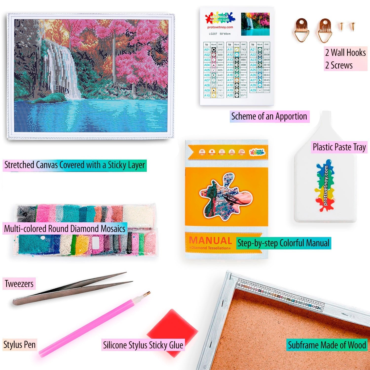 5D Diamond Painting 40x50 cm | Waterfall Landscape (LG207e) – Diamond painting | Varvikas.Shop