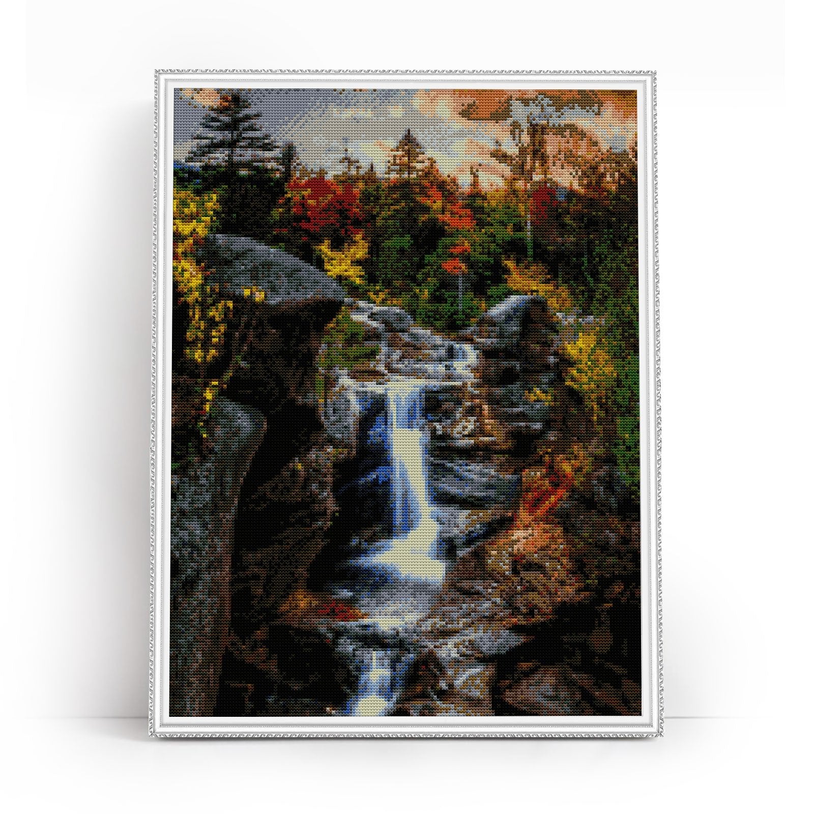 5D Diamond Painting 50x65 cm | Forest Waterfall (LMC035e) – Diamond painting | Varvikas.Shop