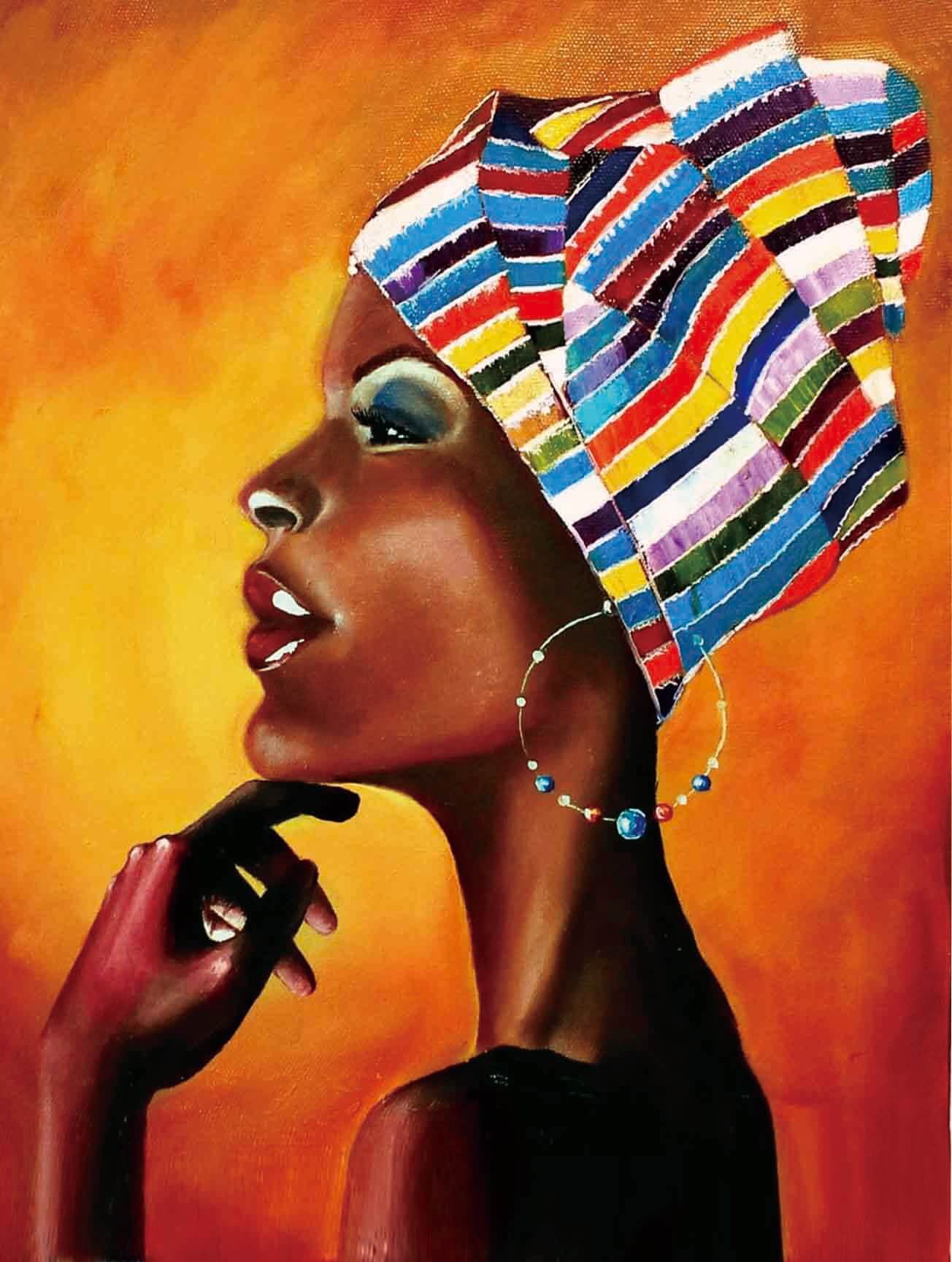 5D Diamond Painting 50x65 cm | Portrait of an African (LMC013e) – Diamond painting | Varvikas.Shop