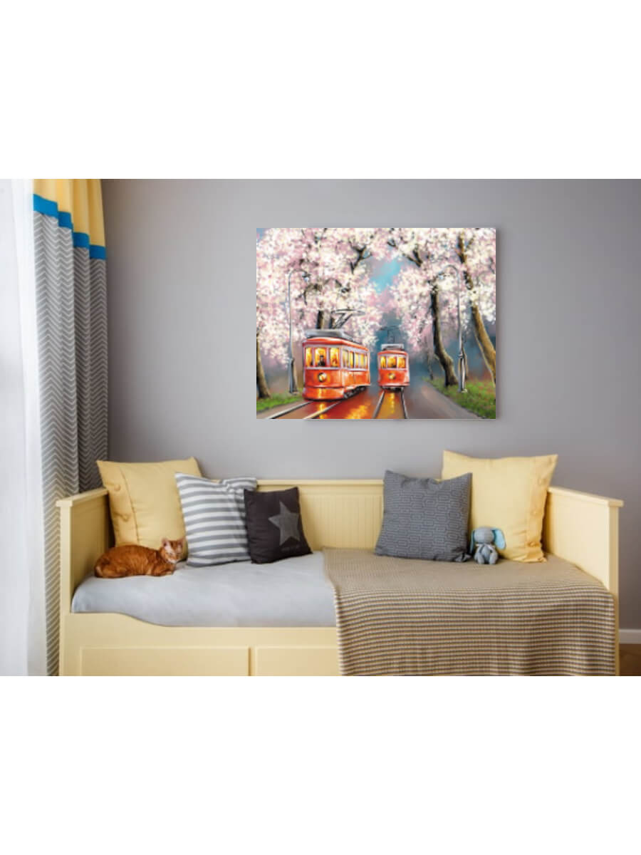 5D Diamond Painting 50x65 cm | Spring Trams (LMC291e) – Diamond painting | Varvikas.Shop