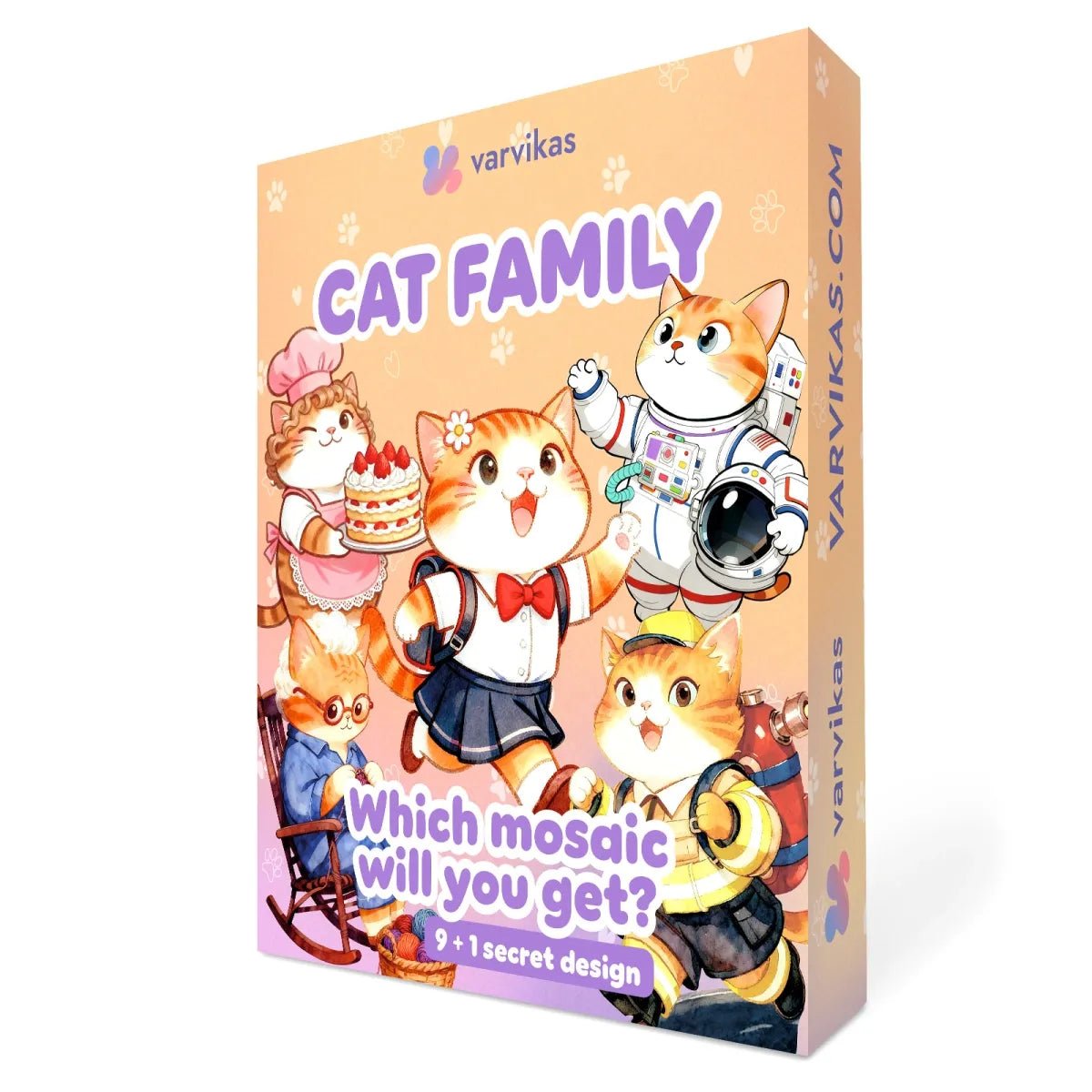 5D Diamond Painting, Cat Family (UB03e) – Diamond painting | Varvikas