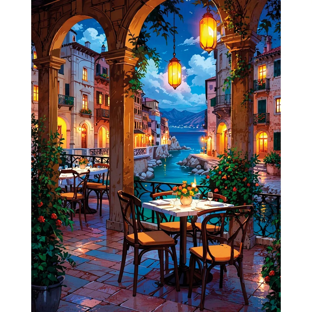 5D Diamond Painting 40×50 cm, Venetian Café (LG414e)