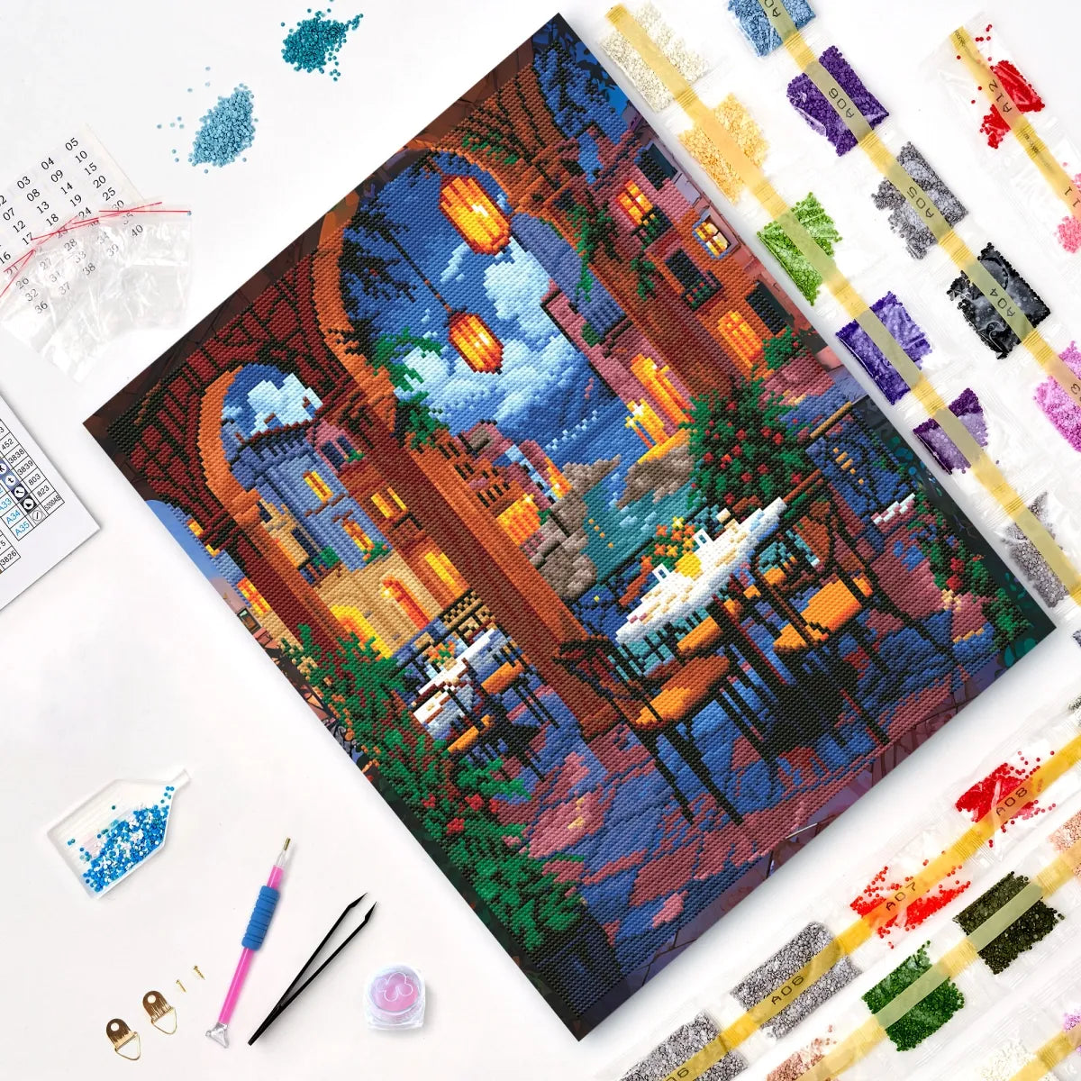 5D Diamond Painting 40×50 cm, Venetian Café (LG414e)