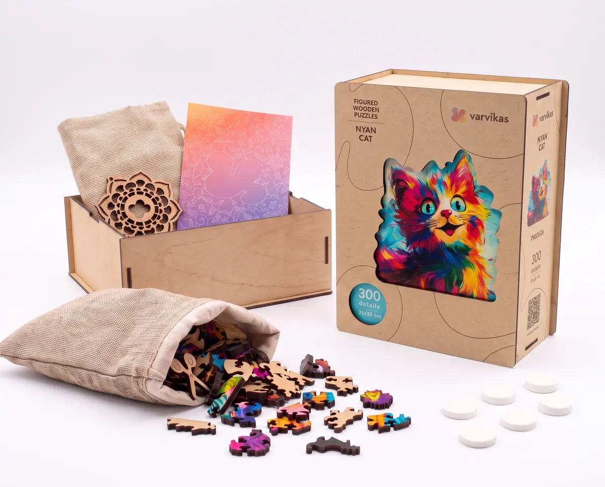 Wooden Jigsaw Puzzle 300 pcs, Nyan Cat (PW062e)
