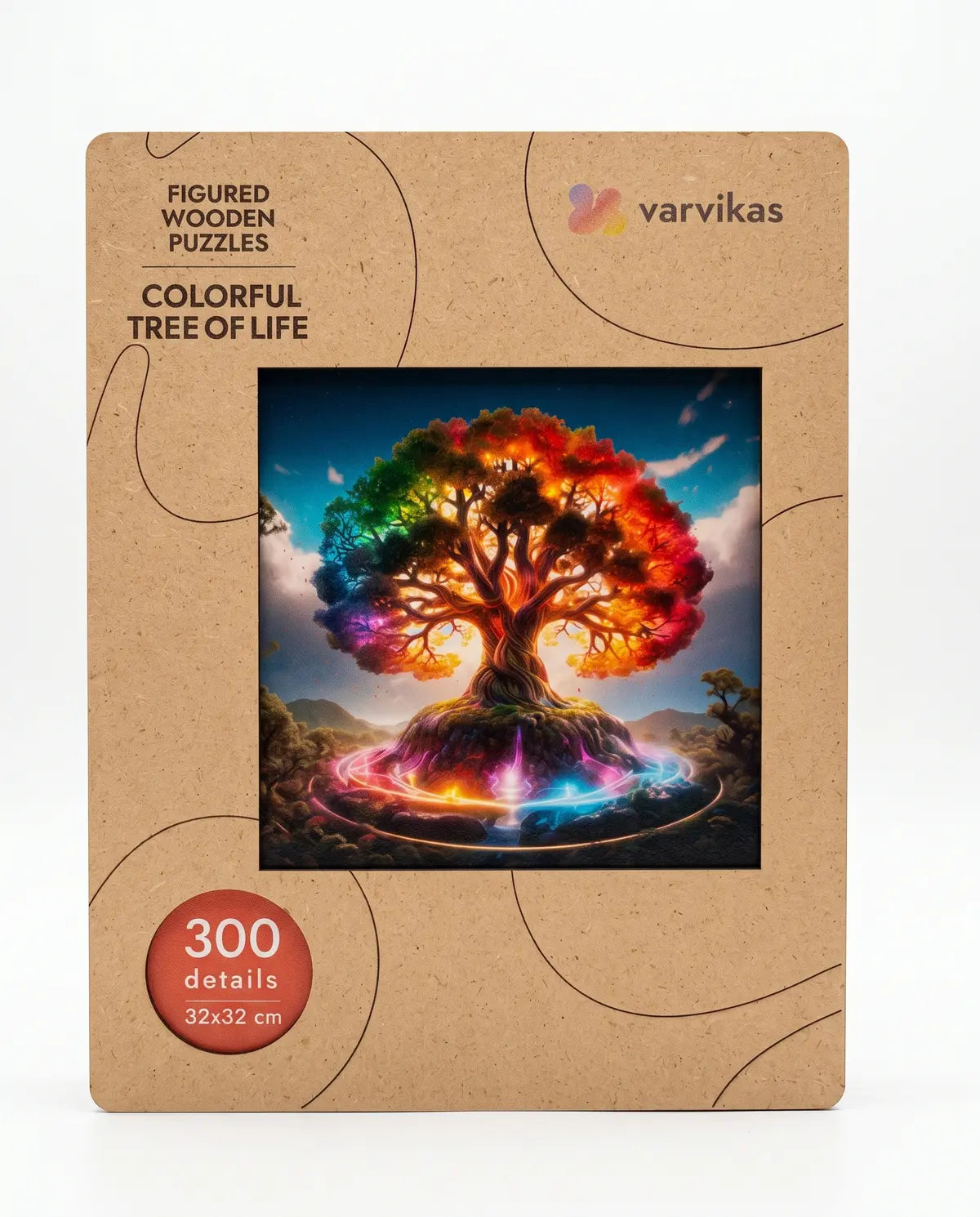 Wooden Jigsaw Puzzle 300 pcs, Colorful Tree of Life (PW063e)