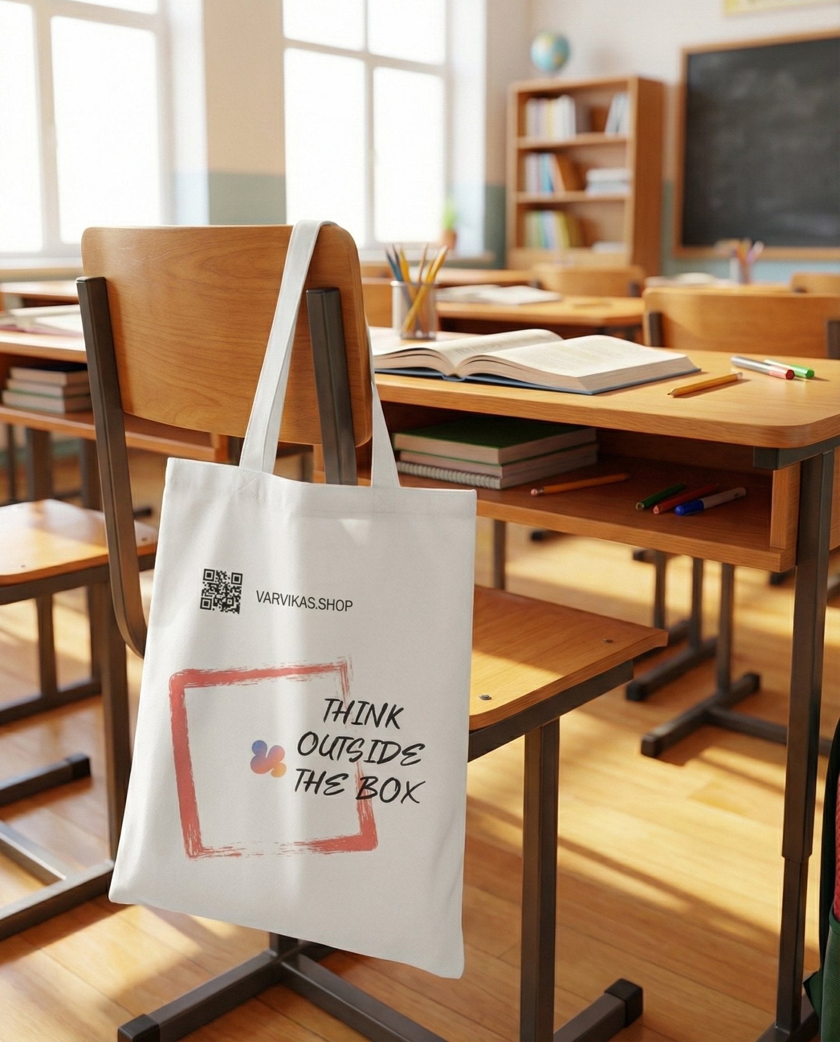 Canvas Tote Bag “Think outside the box” – Accessories | Varvikas.Shop