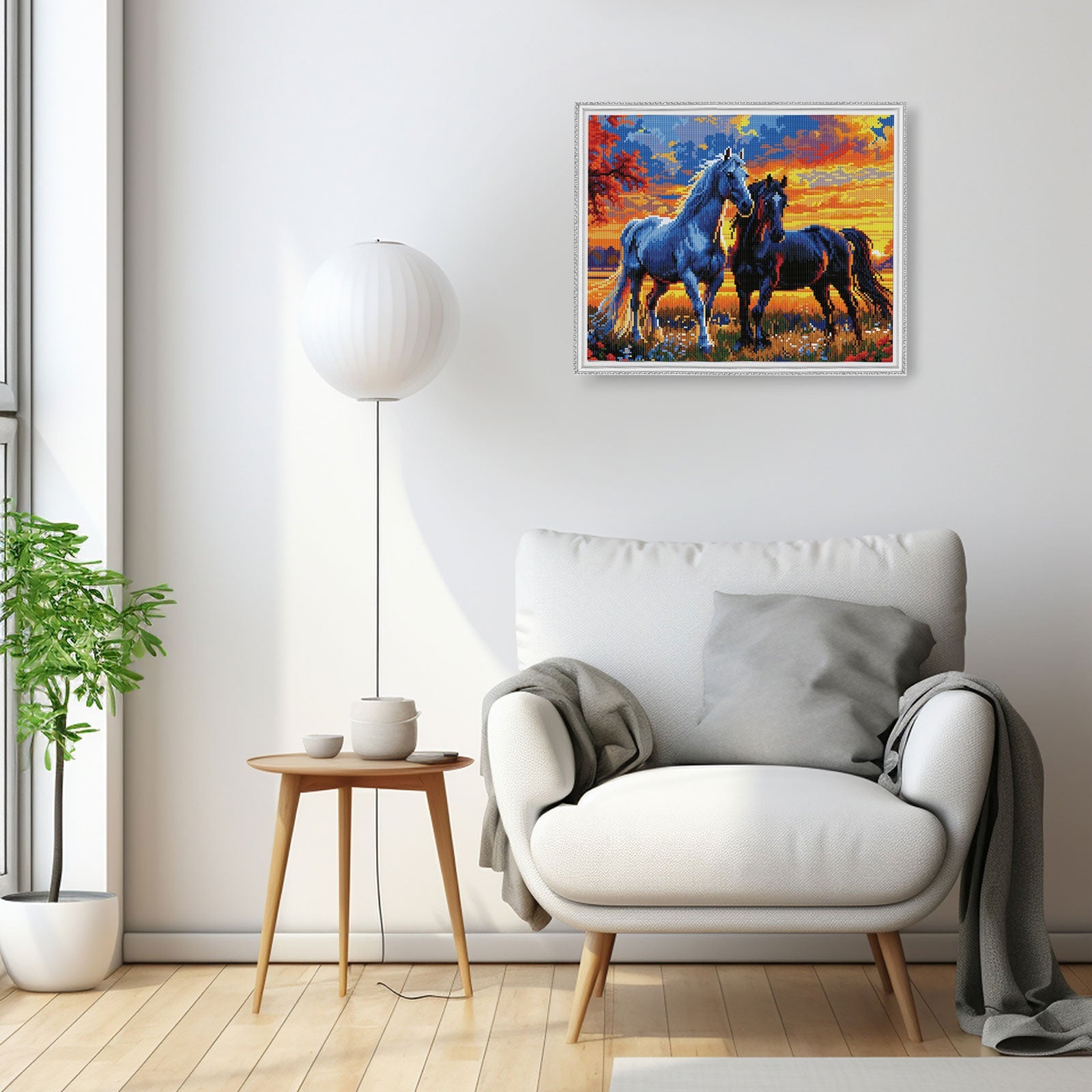 Diamond Painting - LG393e - Sunset Stallions – Diamond painting | Varvikas.Shop
