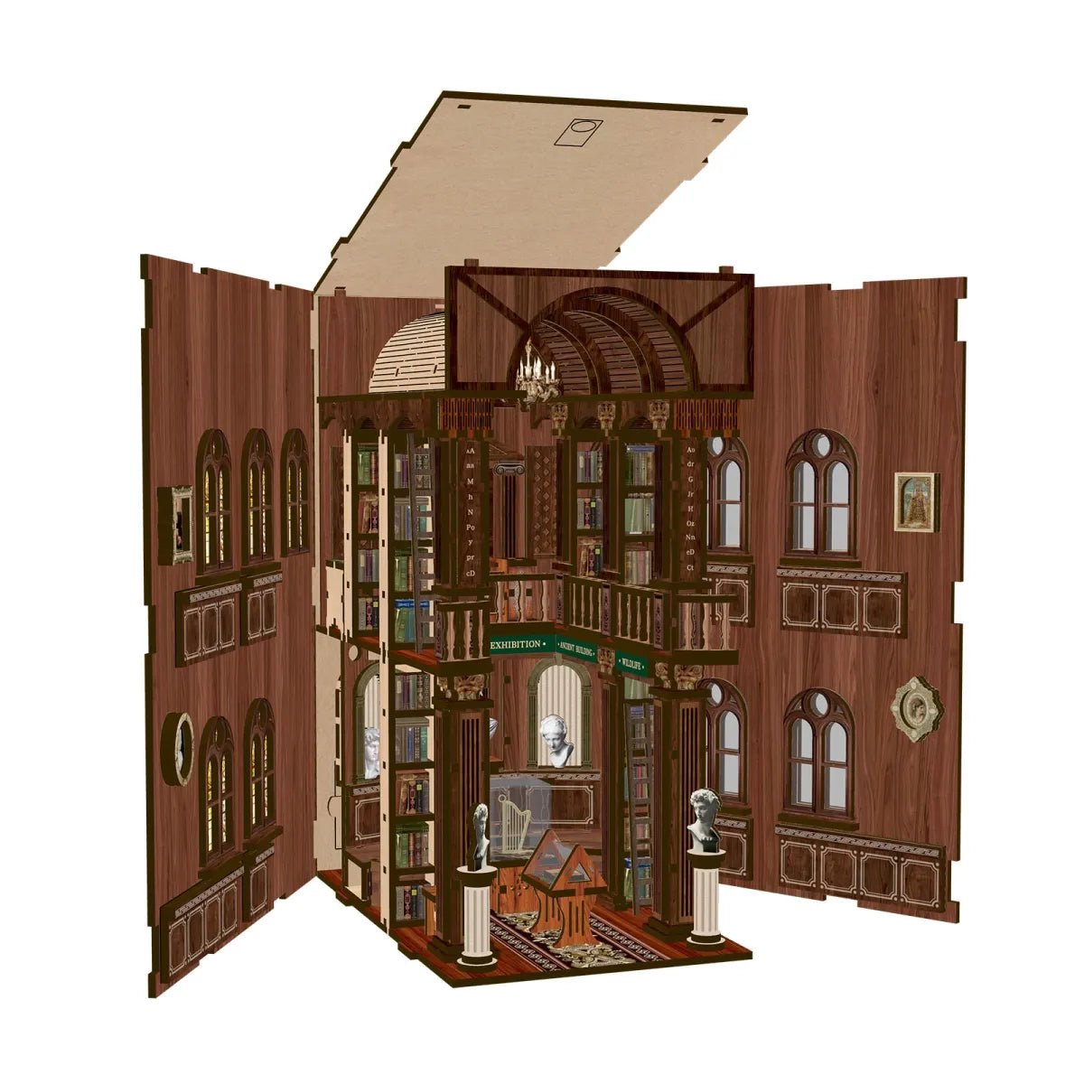 DIY Book Nook Kit (RoomBox), The Philosophical Library (BV02014) – Roombox | Varvikas