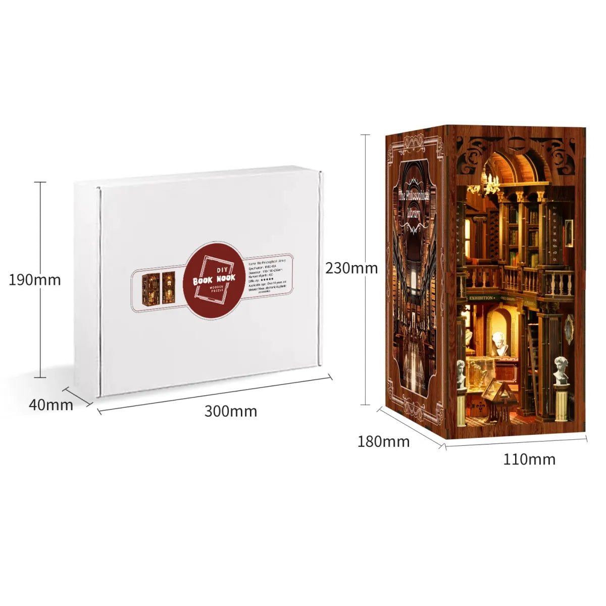 DIY Book Nook Kit (RoomBox), The Philosophical Library (BV02014) – Roombox | Varvikas