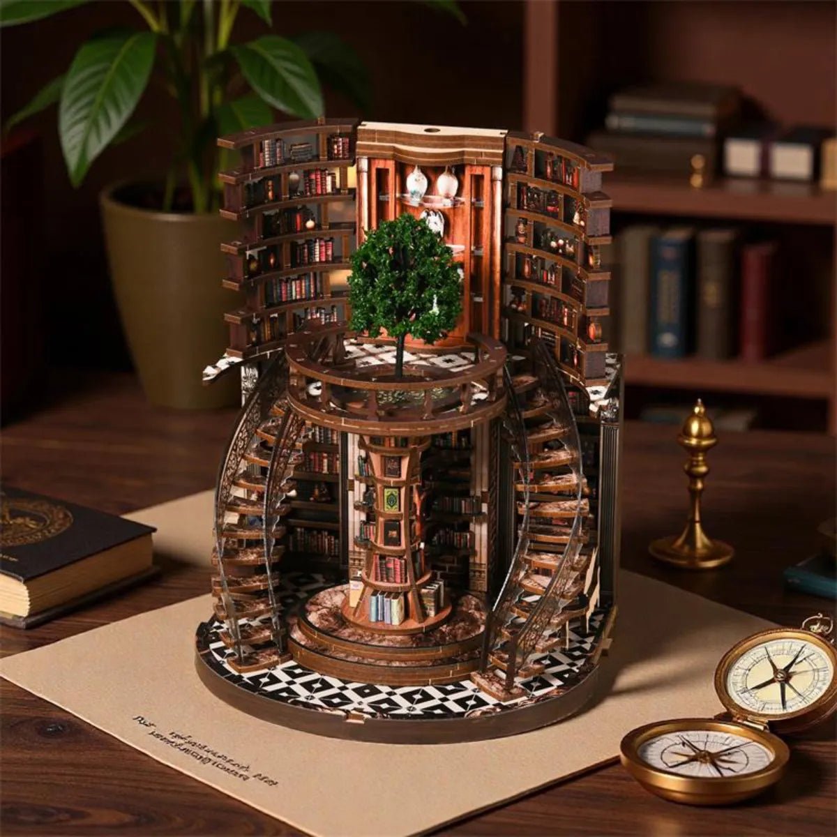 DIY Book Nook Kit (RoomBox), Wisdom Rings Book Repository (AH01005) – Roombox | Varvikas