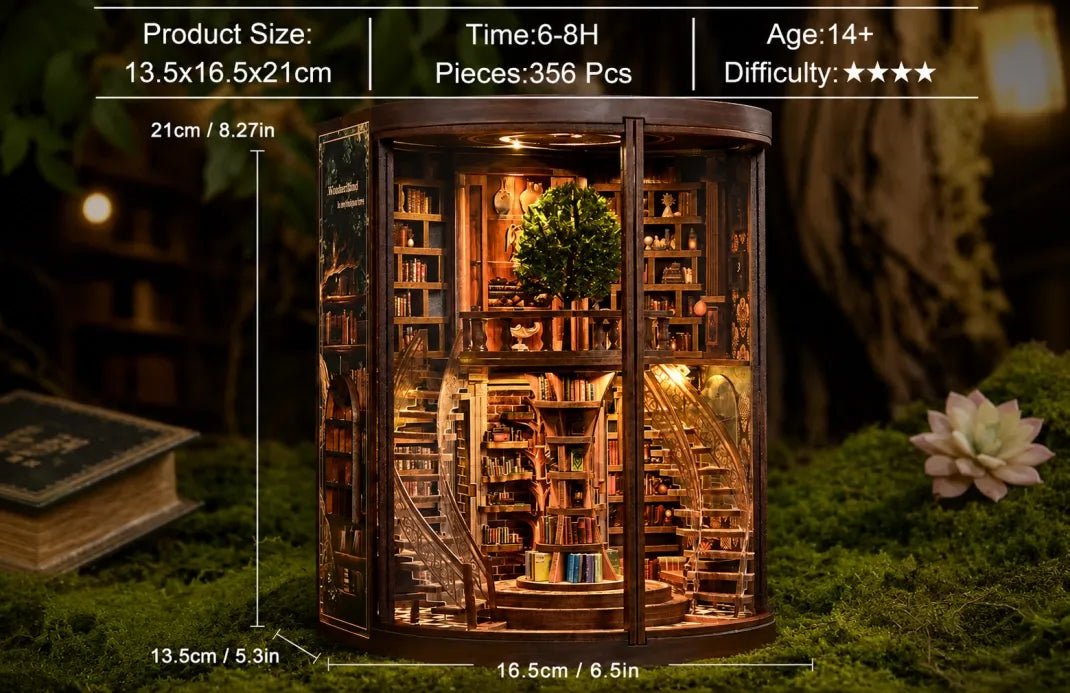 DIY Book Nook Kit (RoomBox), Wisdom Rings Book Repository (AH01005) – Roombox | Varvikas