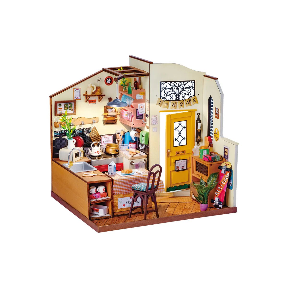 DIY Miniature House Kit (RoomBox), Cozy Kitchen (DG159) – Roombox | Varvikas.Shop