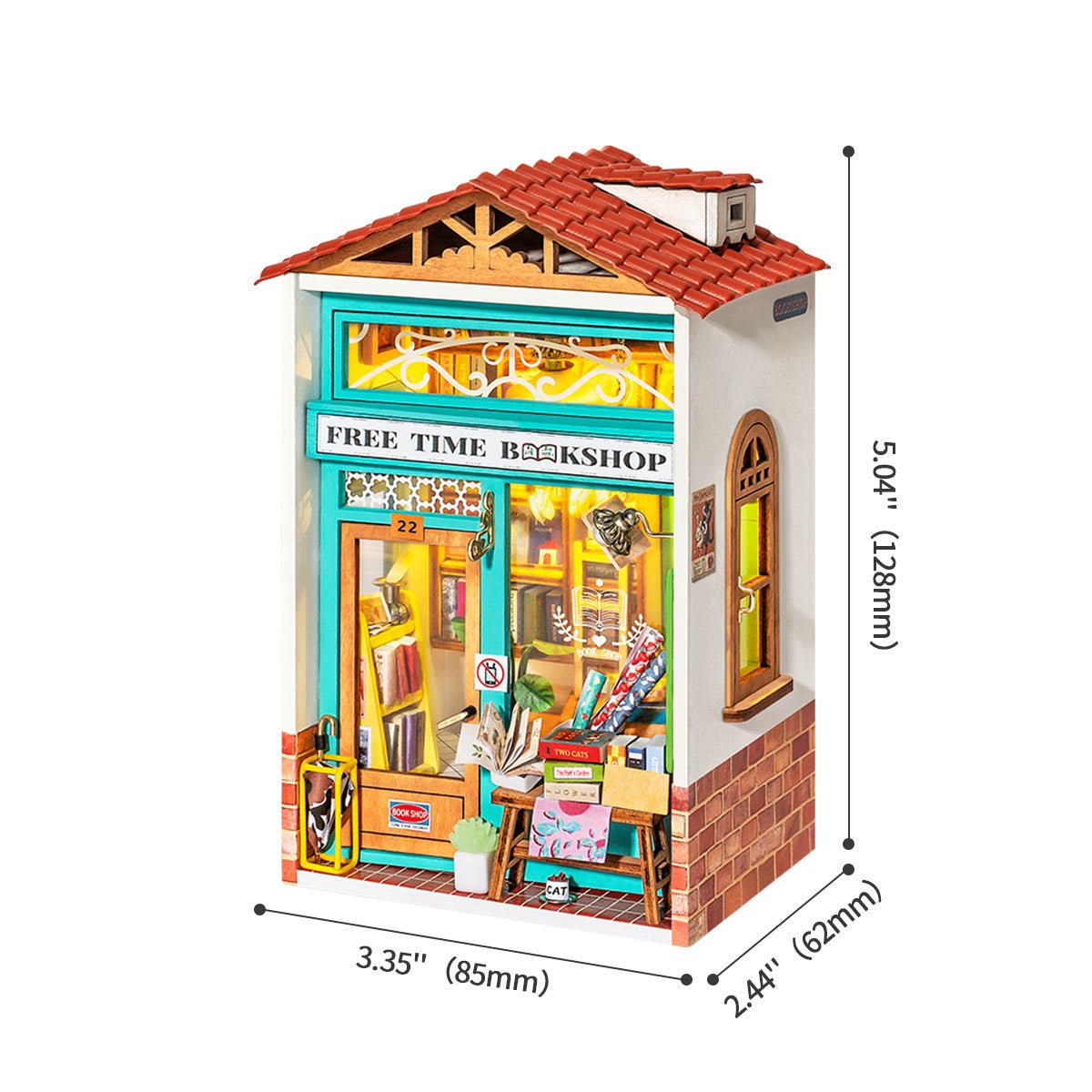 DIY Miniature House Kit (RoomBox) | Free Time Bookshop (RDS001e) – Roombox | Varvikas.Shop