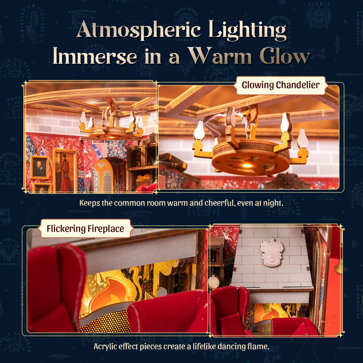 DIY Miniature House Kit (RoomBox), Gryffindor Common Room (1621) – Roombox | Varvikas