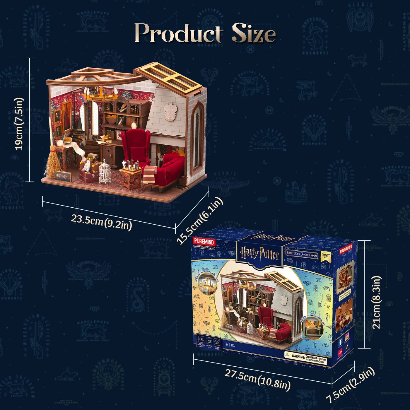 DIY Miniature House Kit (RoomBox), Gryffindor Common Room (1621) – Roombox | Varvikas