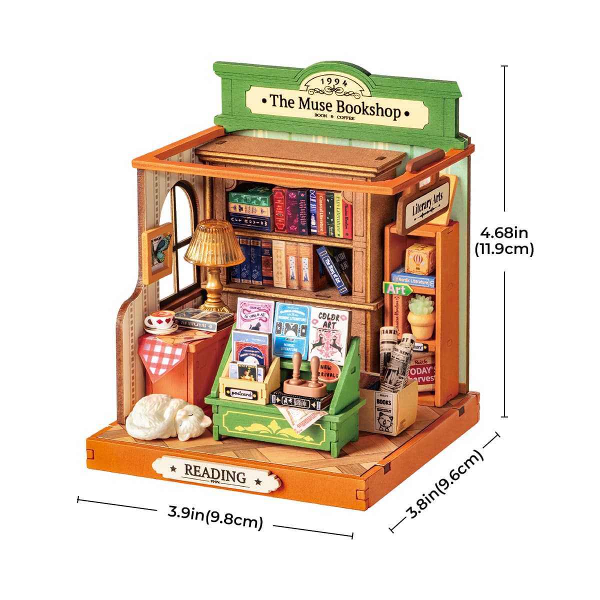 DIY Miniature House Kit (RoomBox) | The Muse Bookshop (RDS023e) – Roombox | Varvikas.Shop