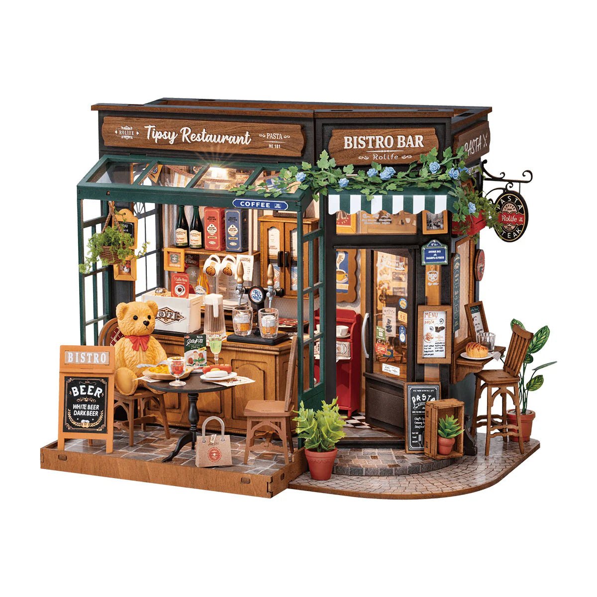 DIY Miniature House Kit (RoomBox) | Tipsy Restaurant (RB018e) – Roombox | Varvikas.Shop