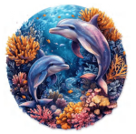 PW042e - Wooden puzzles "Dolphin Bay"