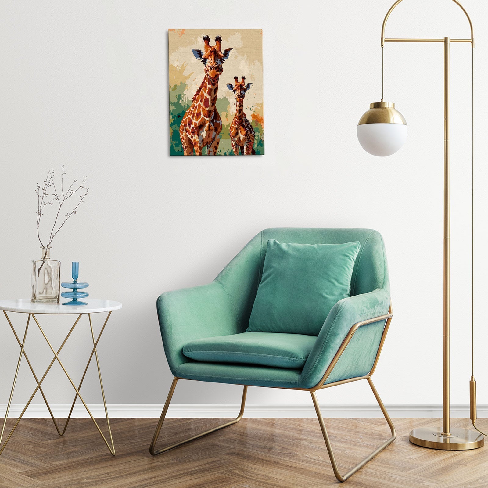 ME1182e - Watercolor Giraffes – Painting by numbers | Varvikas.Shop