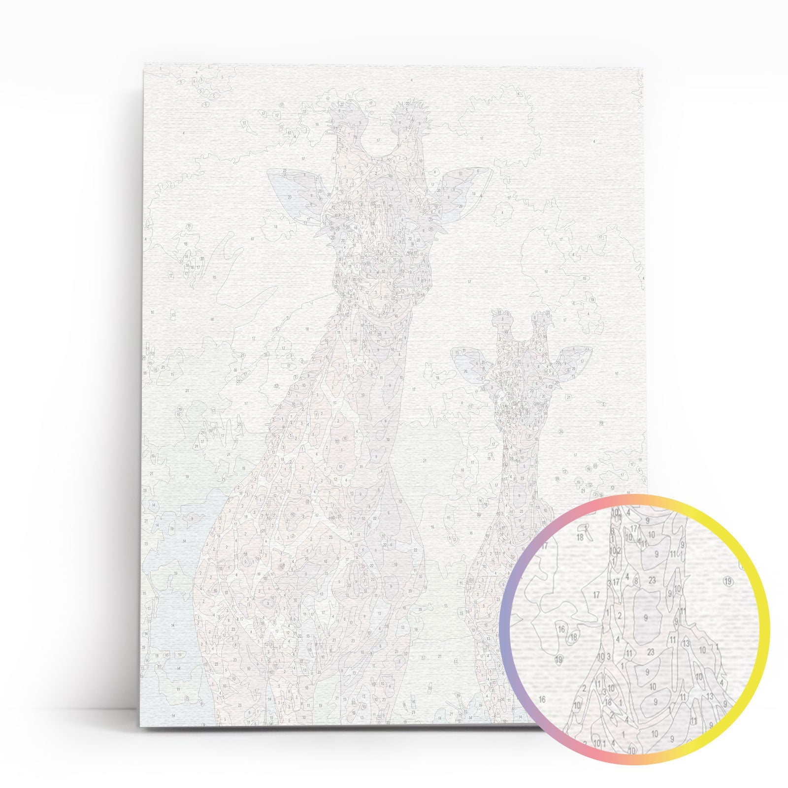 ME1182e - Watercolor Giraffes – Painting by numbers | Varvikas.Shop