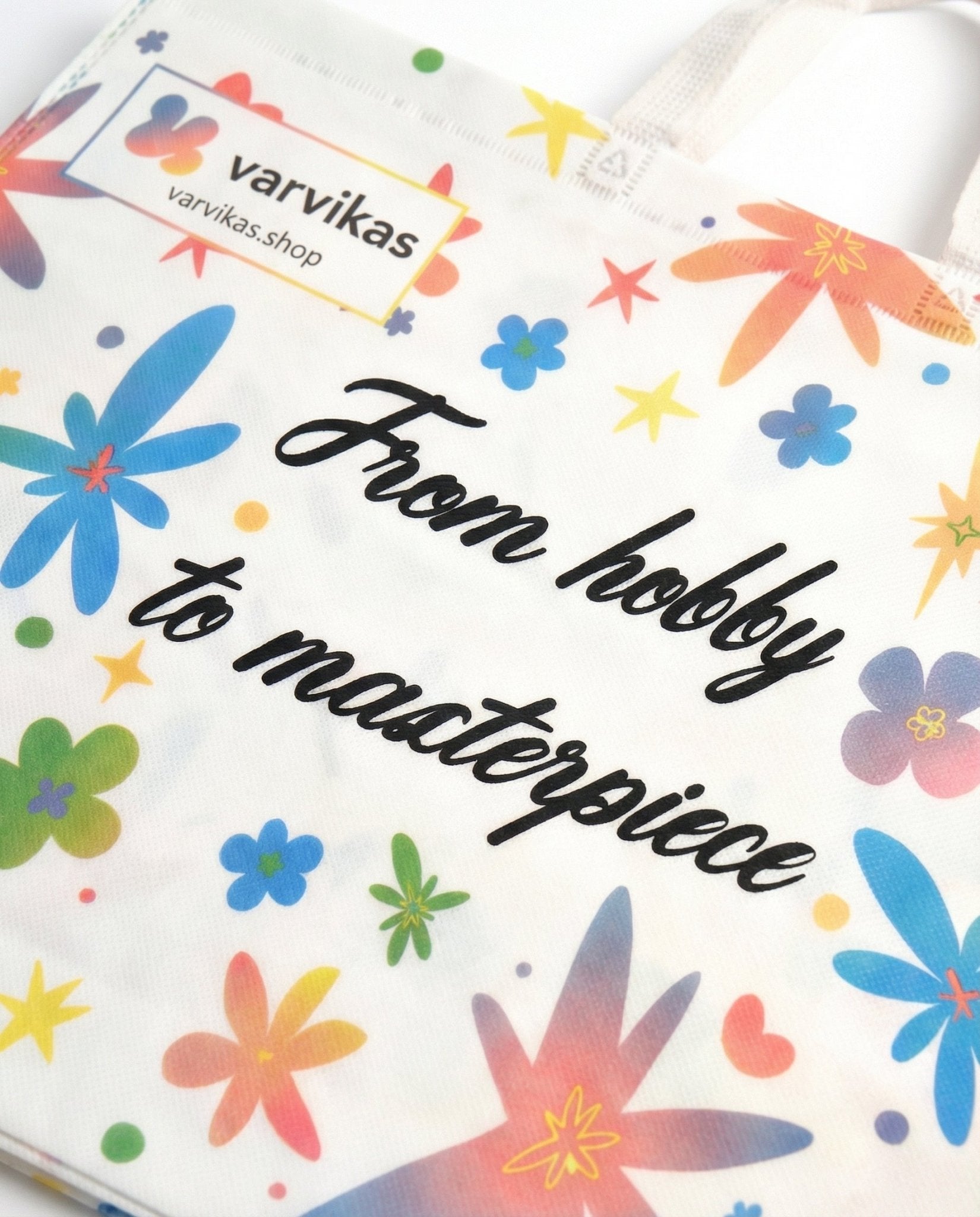 Non Woven Bag “From hobby to masterpiece” – Accessories | Varvikas.Shop