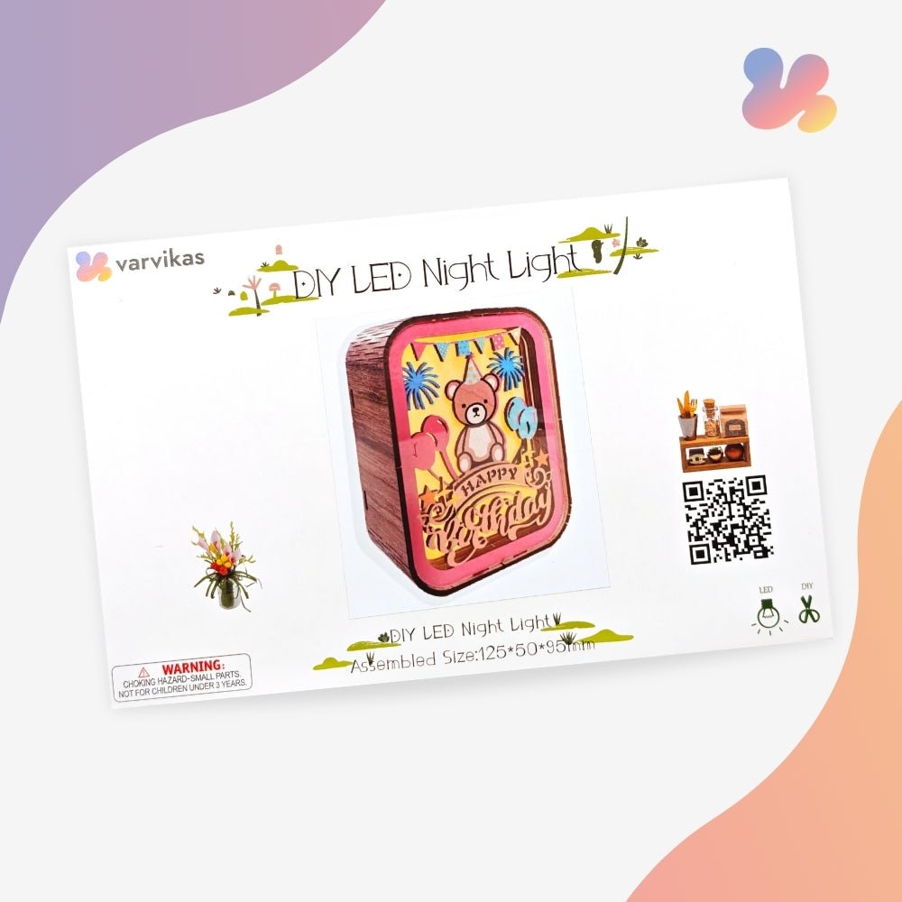 OC006e - Birthday Bear – Wooden constructors | Varvikas.Shop