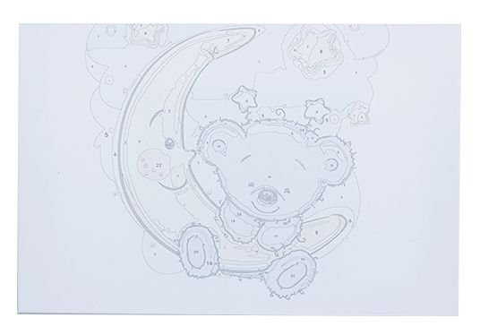 Paint by Numbers 20x30 cm | Bear on the moon (MC1083e) – Painting by numbers | Varvikas.Shop
