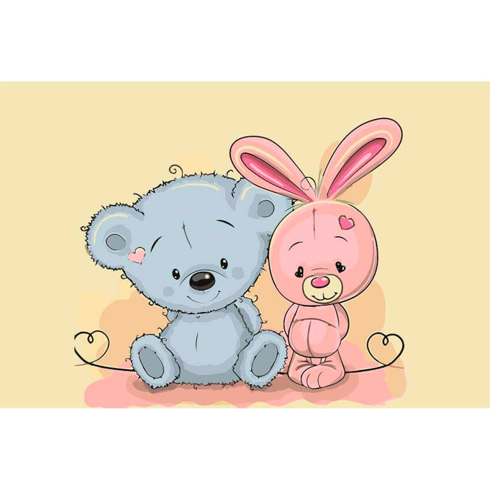 Paint by Numbers 20x30 cm | Little Bear and Little Bunny (MC1078e) – Painting by numbers | Varvikas.Shop
