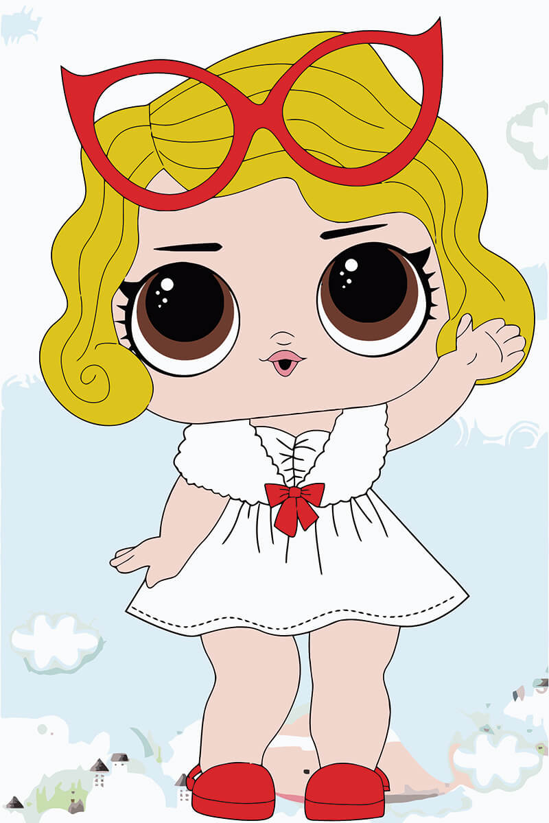 Paint by Numbers 20x30 cm | Little Girl with Glasses (MC1093e) – Painting by numbers | Varvikas.Shop