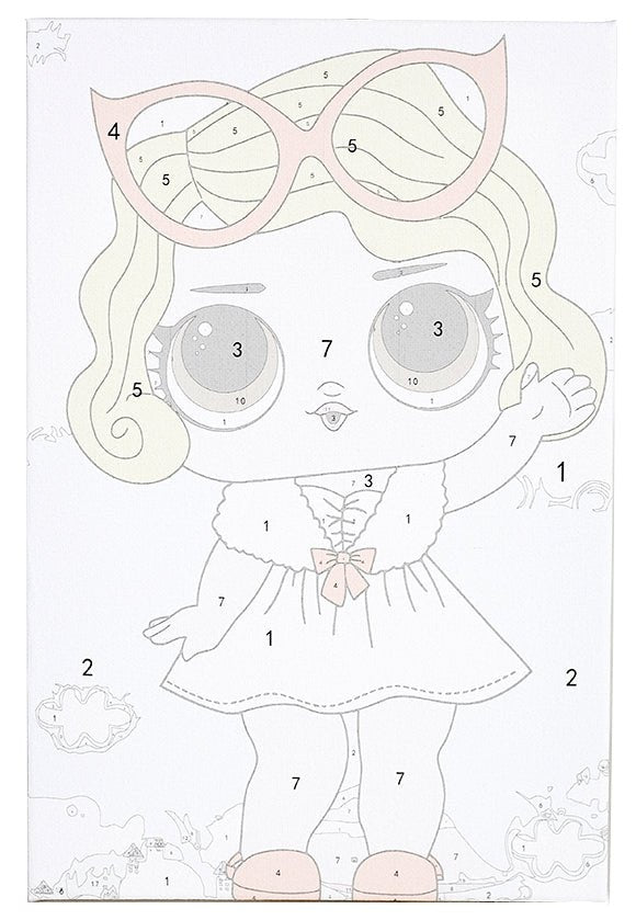 Paint by Numbers 20x30 cm | Little Girl with Glasses (MC1093e) – Painting by numbers | Varvikas.Shop