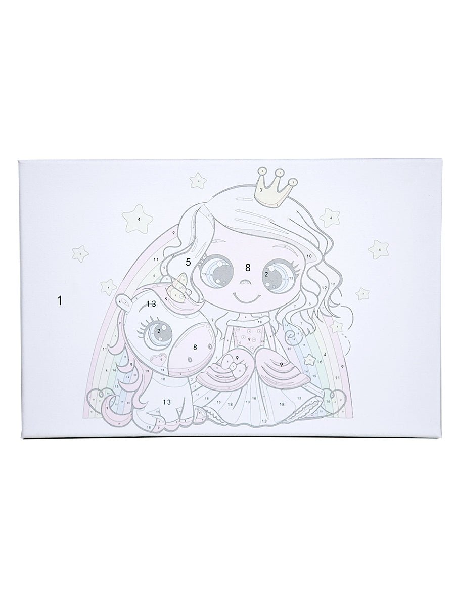 Paint by Numbers 20x30 cm | Little Princess with a Unicorn (MC1095e) – Painting by numbers | Varvikas.Shop