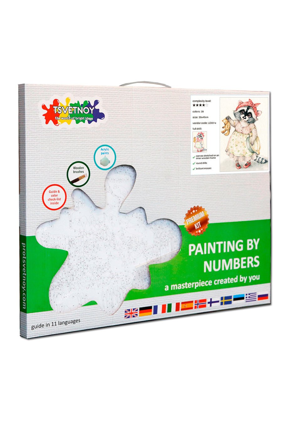 Paint by Numbers 20x30 cm | Raccoon and Teddy Bear (MC1075e) – Painting by numbers | Varvikas.Shop