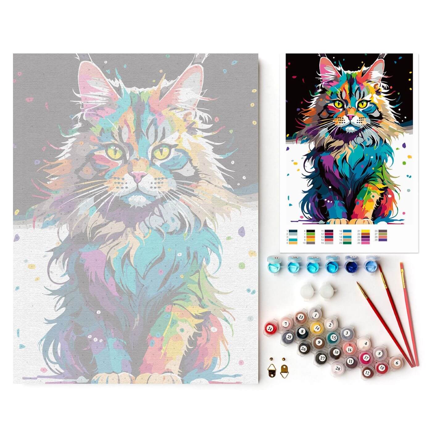 Paint by Numbers 30x40 cm | Bright Maine Coon (ME1169e) – Painting by numbers | Varvikas.Shop