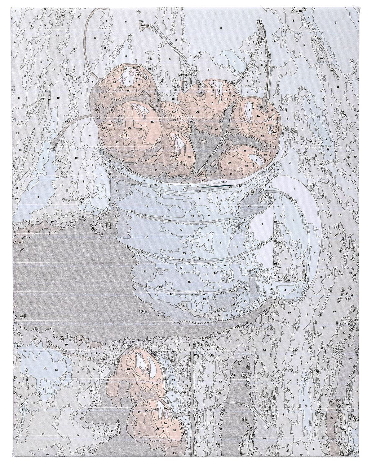Paint by Numbers 30x40 cm | Cherry in a mug (ME1057e) – Painting by numbers | Varvikas.Shop