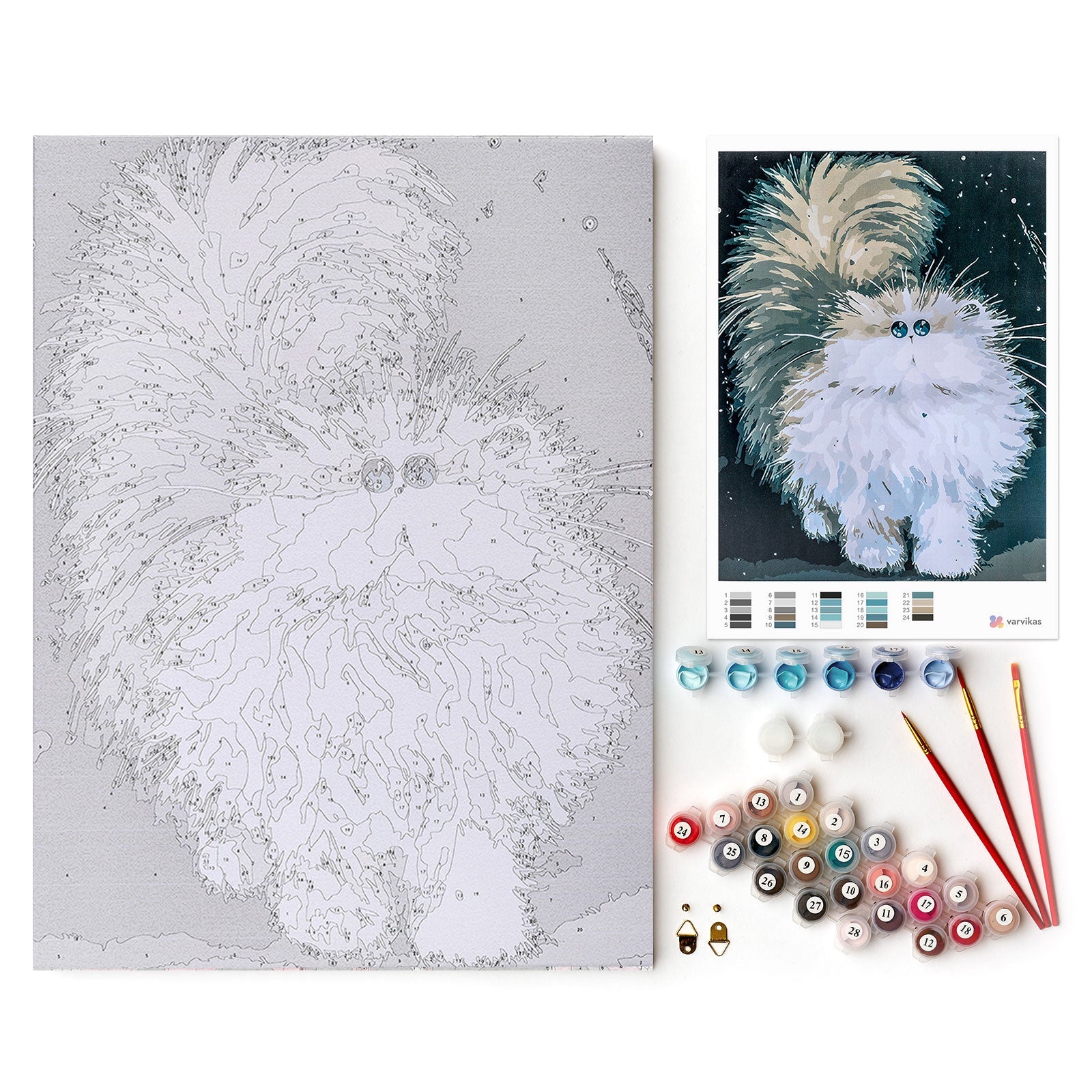 Paint by Numbers 30x40 cm | Cute Fluffy Cat (ME1069e) – Painting by numbers | Varvikas.Shop