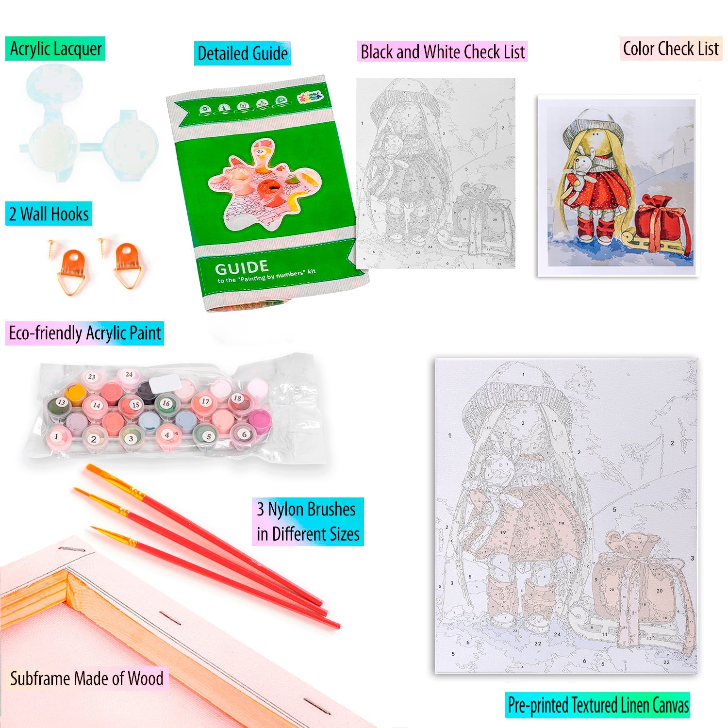 Paint by Numbers 30x40 cm | Doll Elsa (ME1103e) – Painting by numbers | Varvikas.Shop