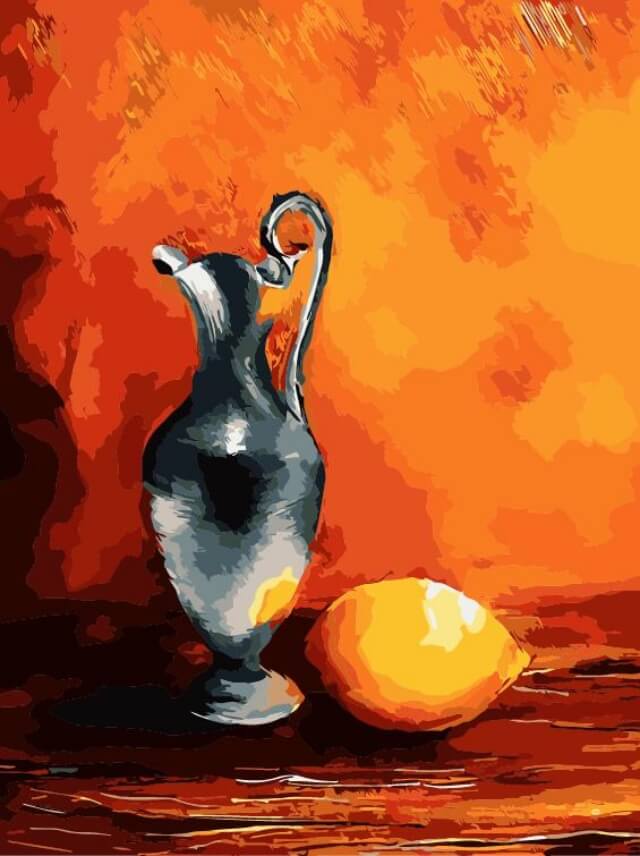 Paint by Numbers 30x40 cm | Jug with lemon (ME1058e) – Painting by numbers | Varvikas.Shop