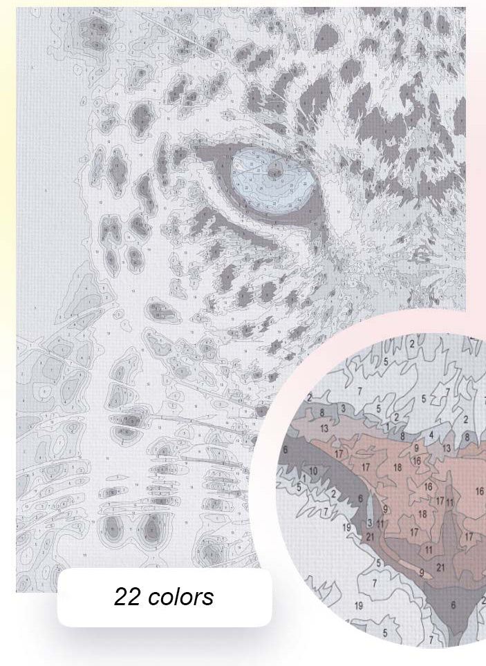 Paint by Numbers 30x40 cm | Leopard stare (ME1154e) – Painting by numbers | Varvikas.Shop