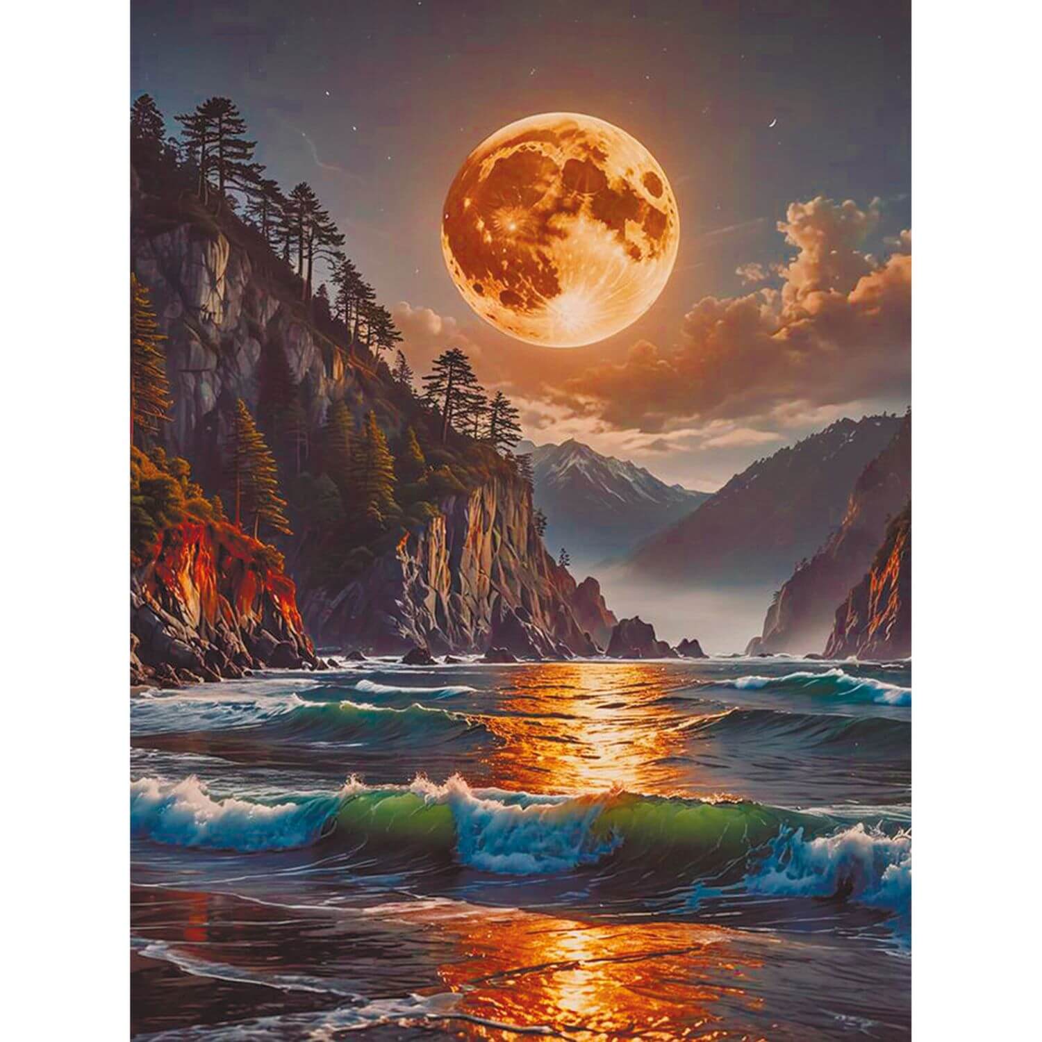Paint by Numbers 30x40 cm | Moonlit Bay (ME1176e) – Painting by numbers | Varvikas.Shop