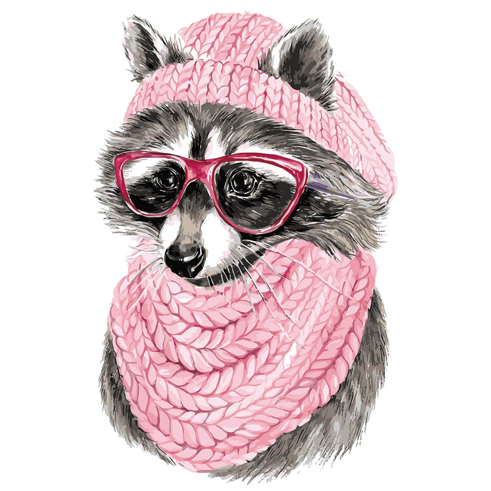Paint by Numbers 30x40 cm | Raccoon with Glasses (ME1108e) – Painting by numbers | Varvikas.Shop